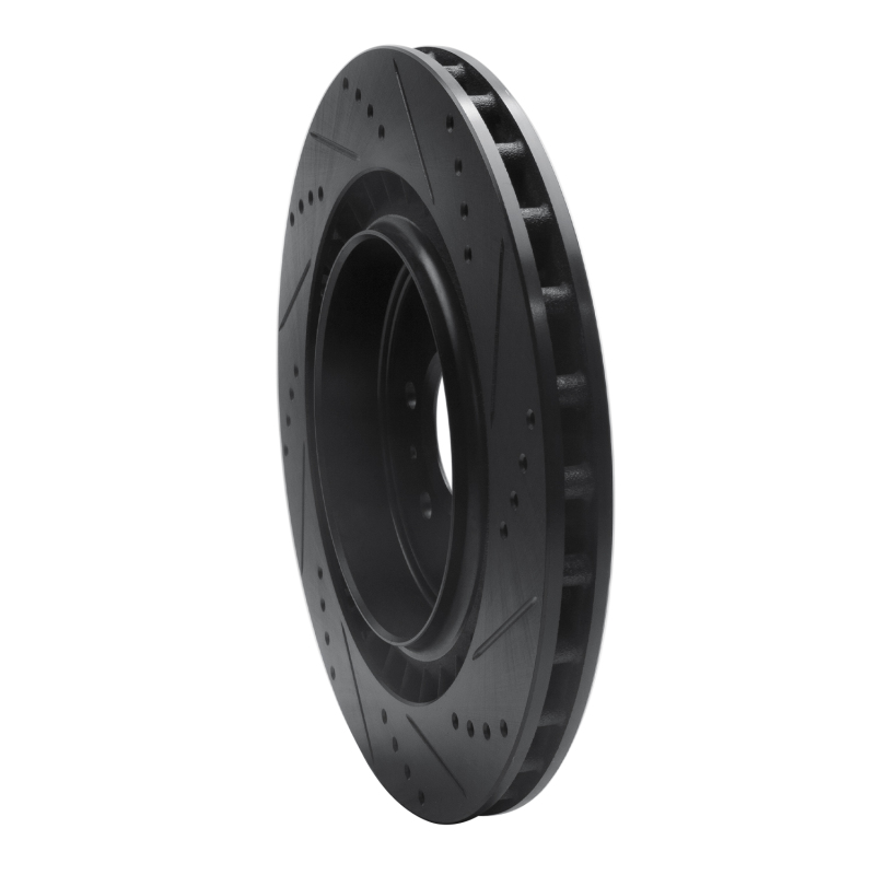 Cadillac STS Brake Rotor (1) - Rear Left - R1 Concepts - Drilled & Slotted - Black - `04-`11